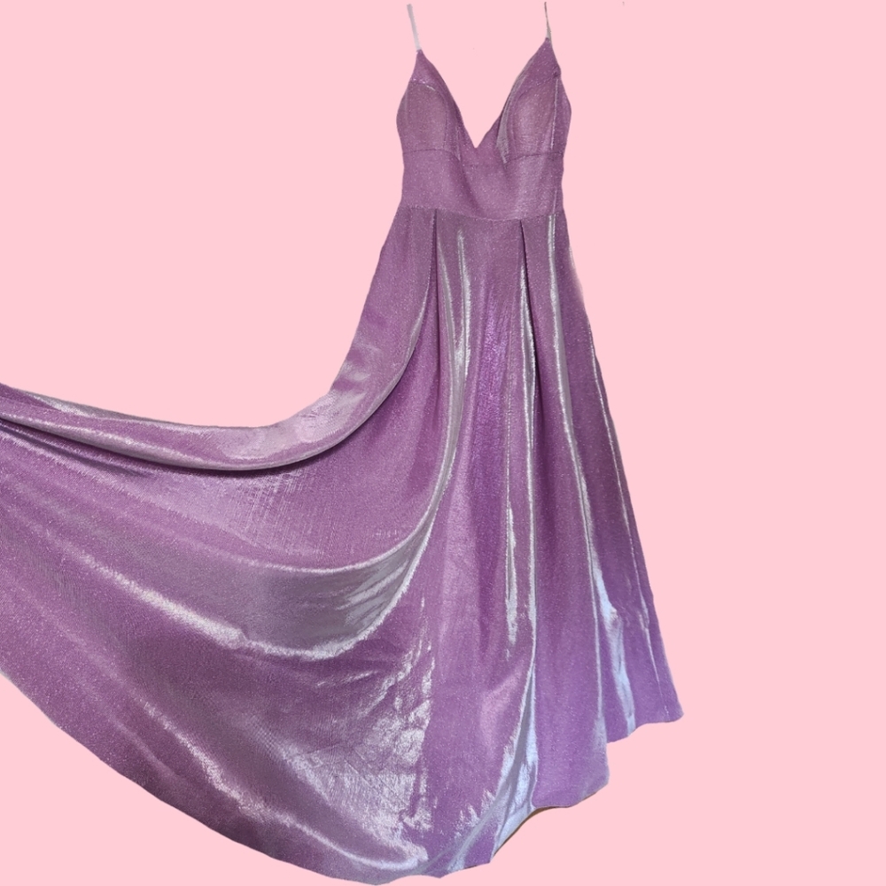 Purple iridescent prom dress